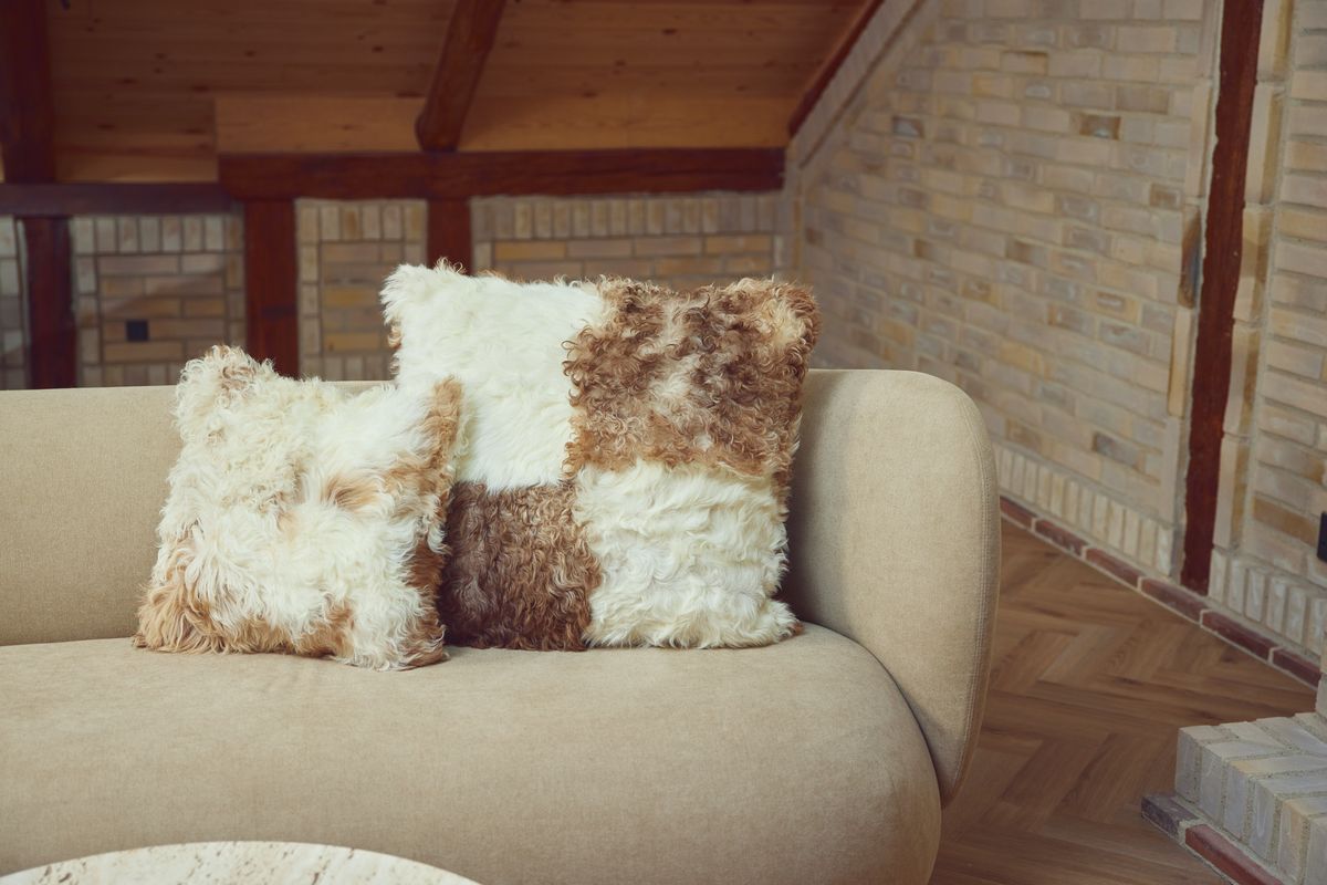 Tigrado Lamb Cushion | Doublesided Brown/Beige Mix