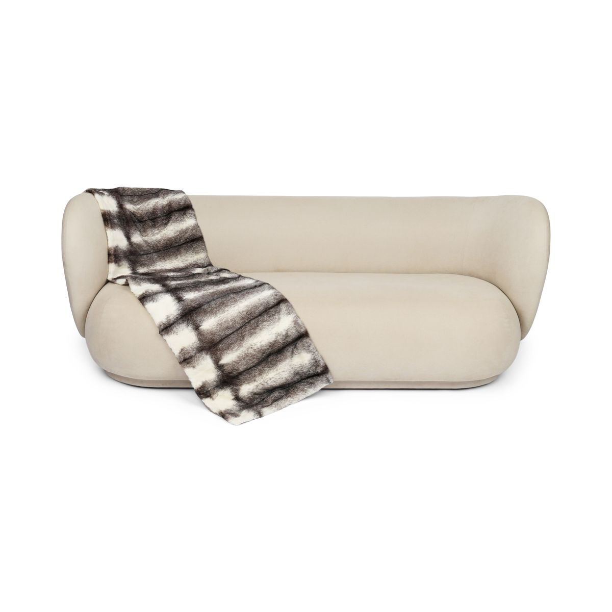 Mink Throw | Cashmere Backing | Black Cross | 50x170 cm