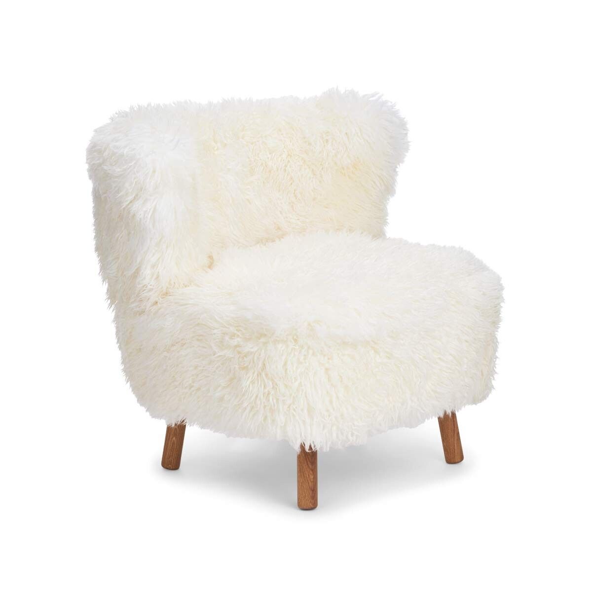 Emil Lounge Chair | Long Wool Snow White