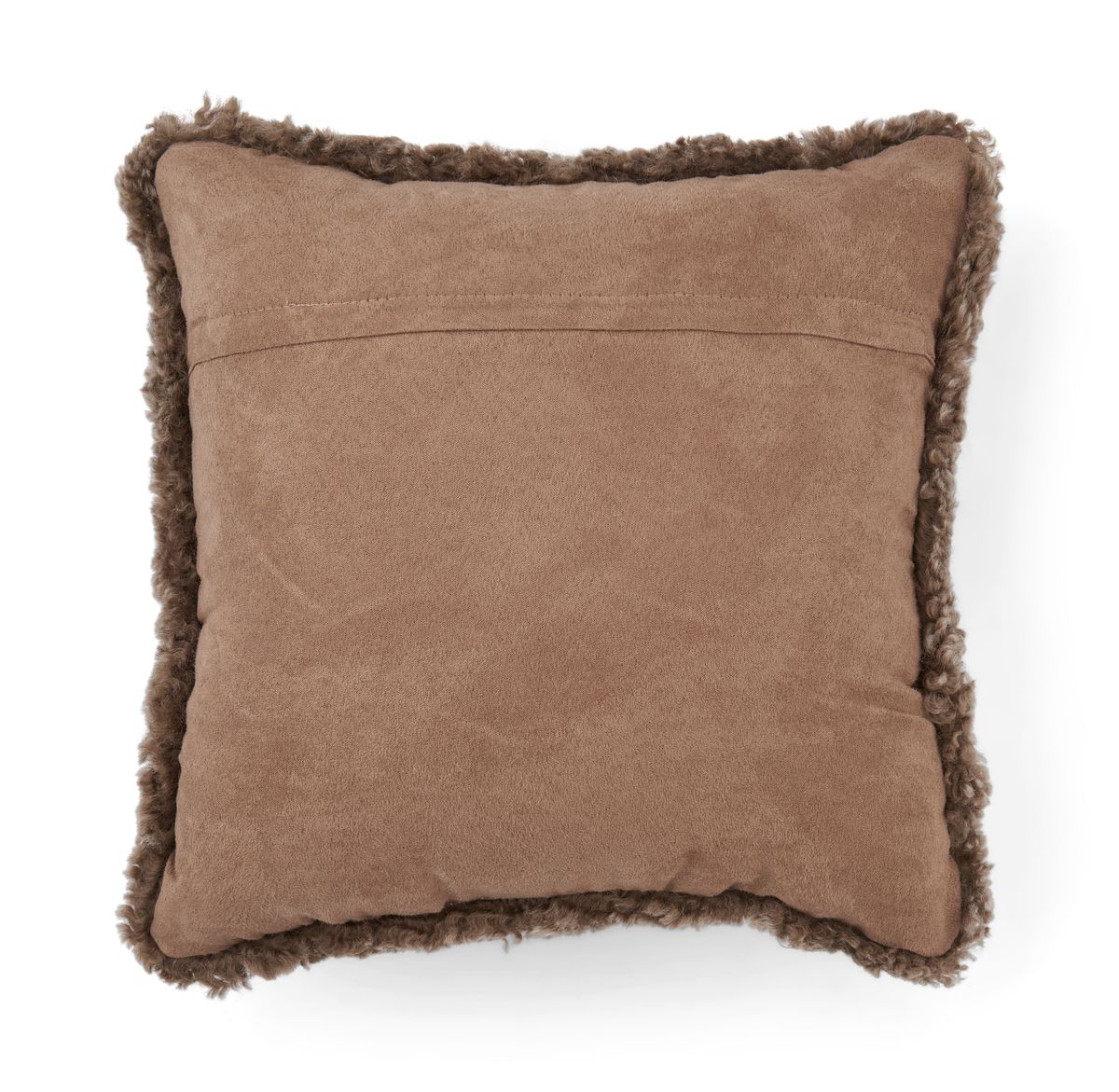 Short-Wool Curly Sheepskin Cushion | 40x40 cm Taupe/Pearl