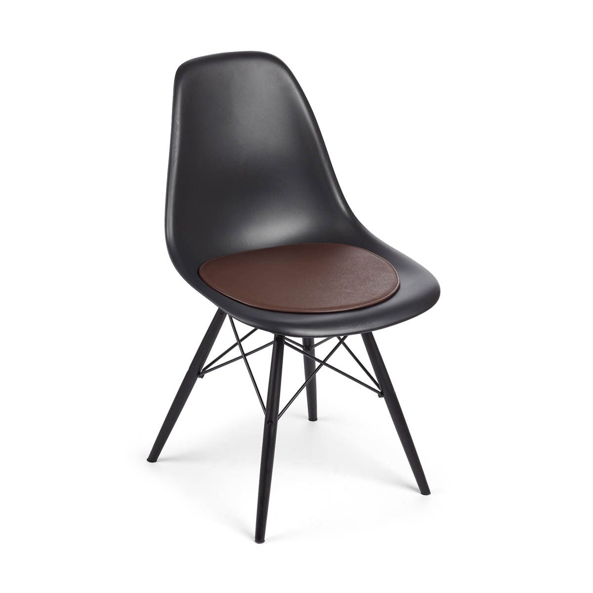 Calf Leather Seat Cover | Ø38 cm Dark Brown