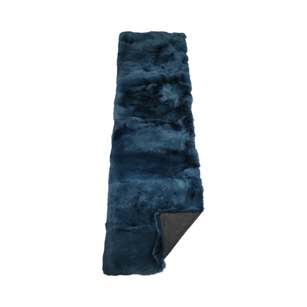Premium Fox Throw | Cashmere Backing | Blue Indigo | 80x260 cm