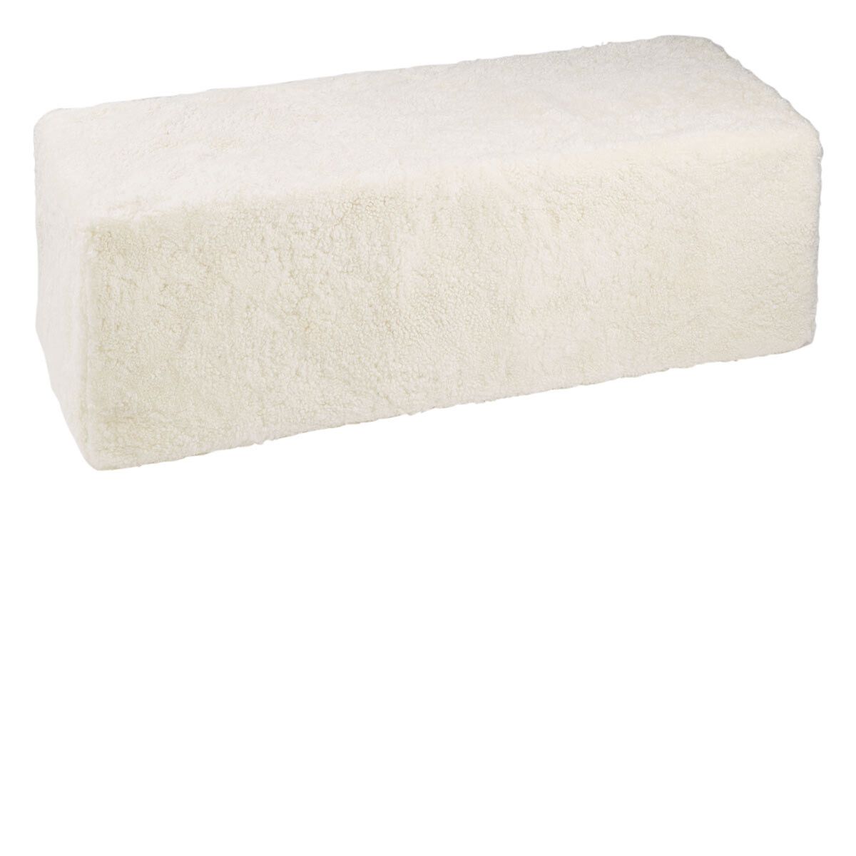 Short Wool Curly Sheepskin Pouf-Bench Ivory