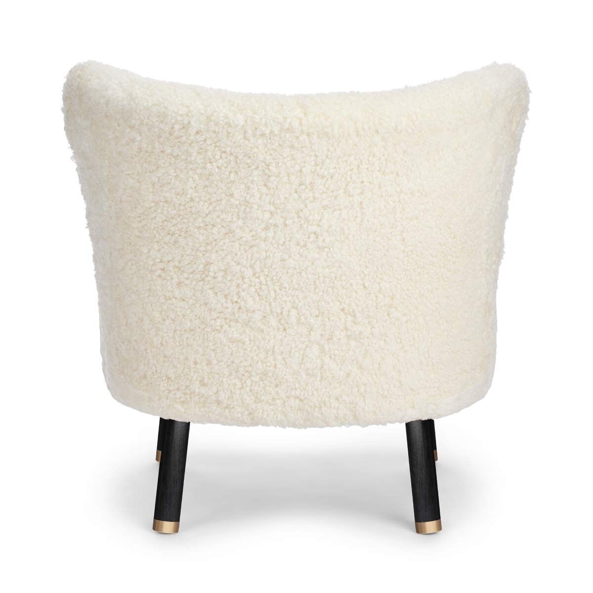 Emil Lounge Chair | Brass | Short Wool Ivory