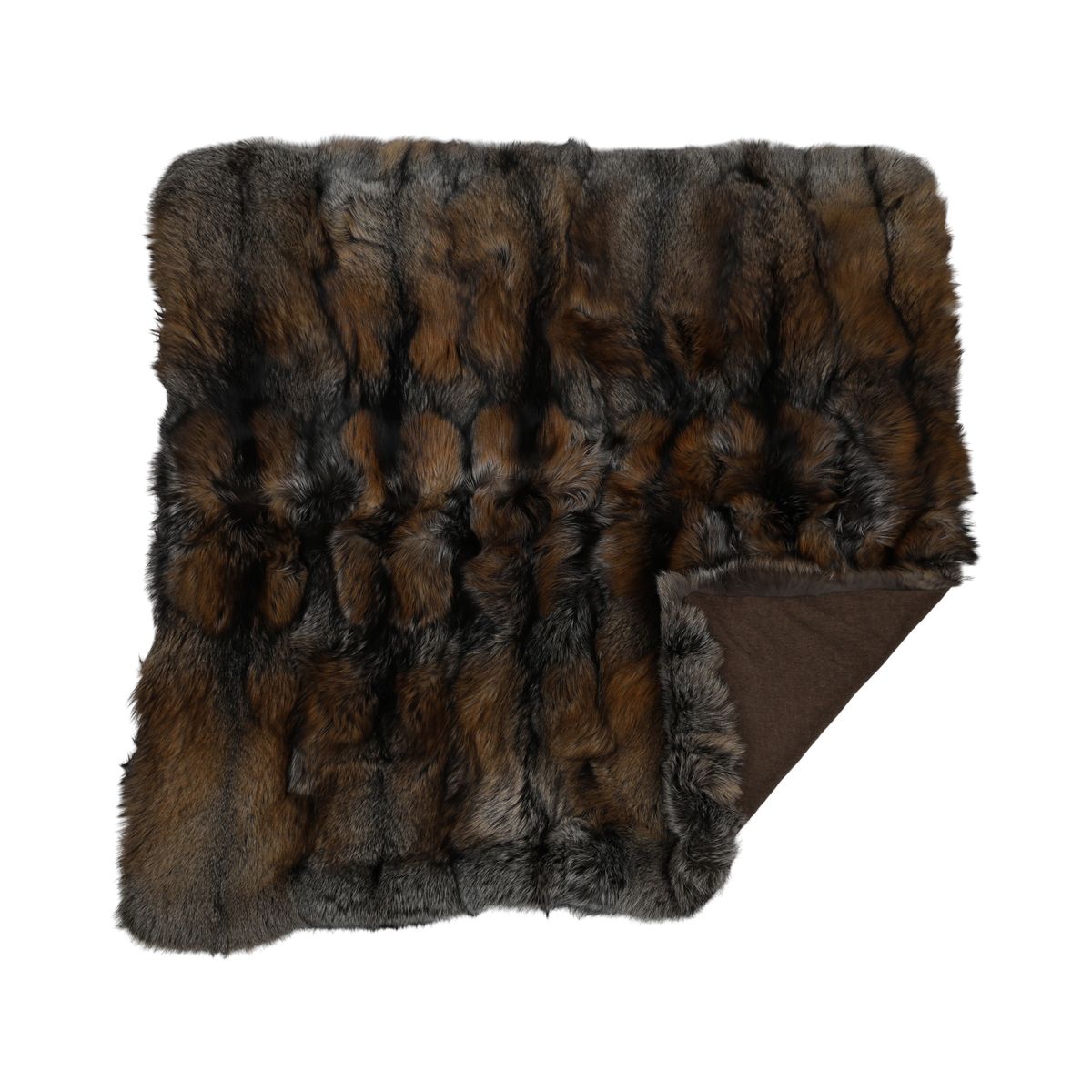 Premium Fox Throw | Cashmere Backing | Gold Cross | 150x160 cm