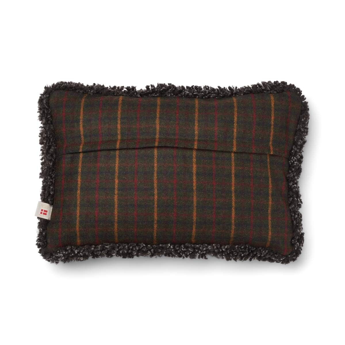 Wool Cushion Rectangular | Doublesided | SW trim | 34x52 cm Kilberry Fir-D. Green/Capp.i