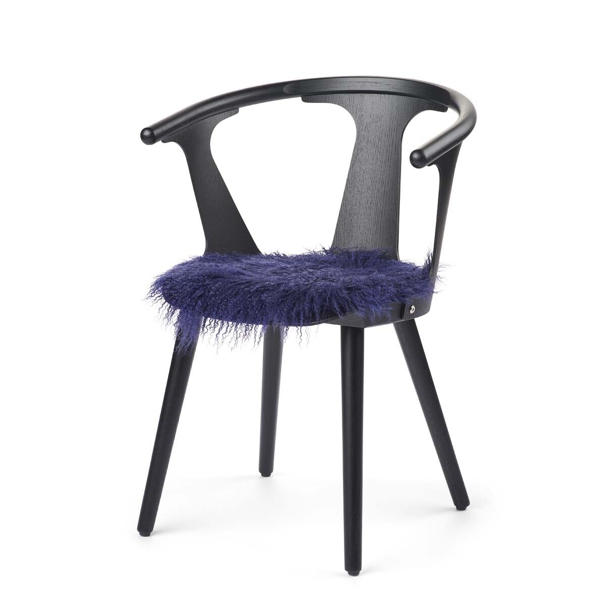 Curly Sheepskin Seat Cover | Ø38 cm Navy Blue