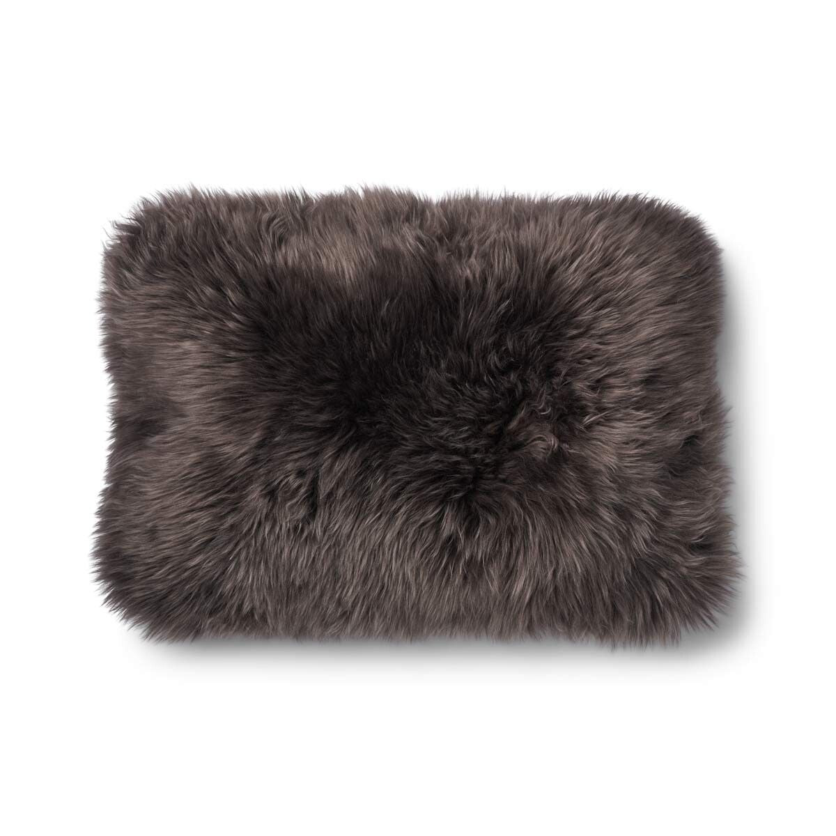 Long Wool Sheepskin Cushion | 52x52 cm | 34x52 cm Brown/Walnut