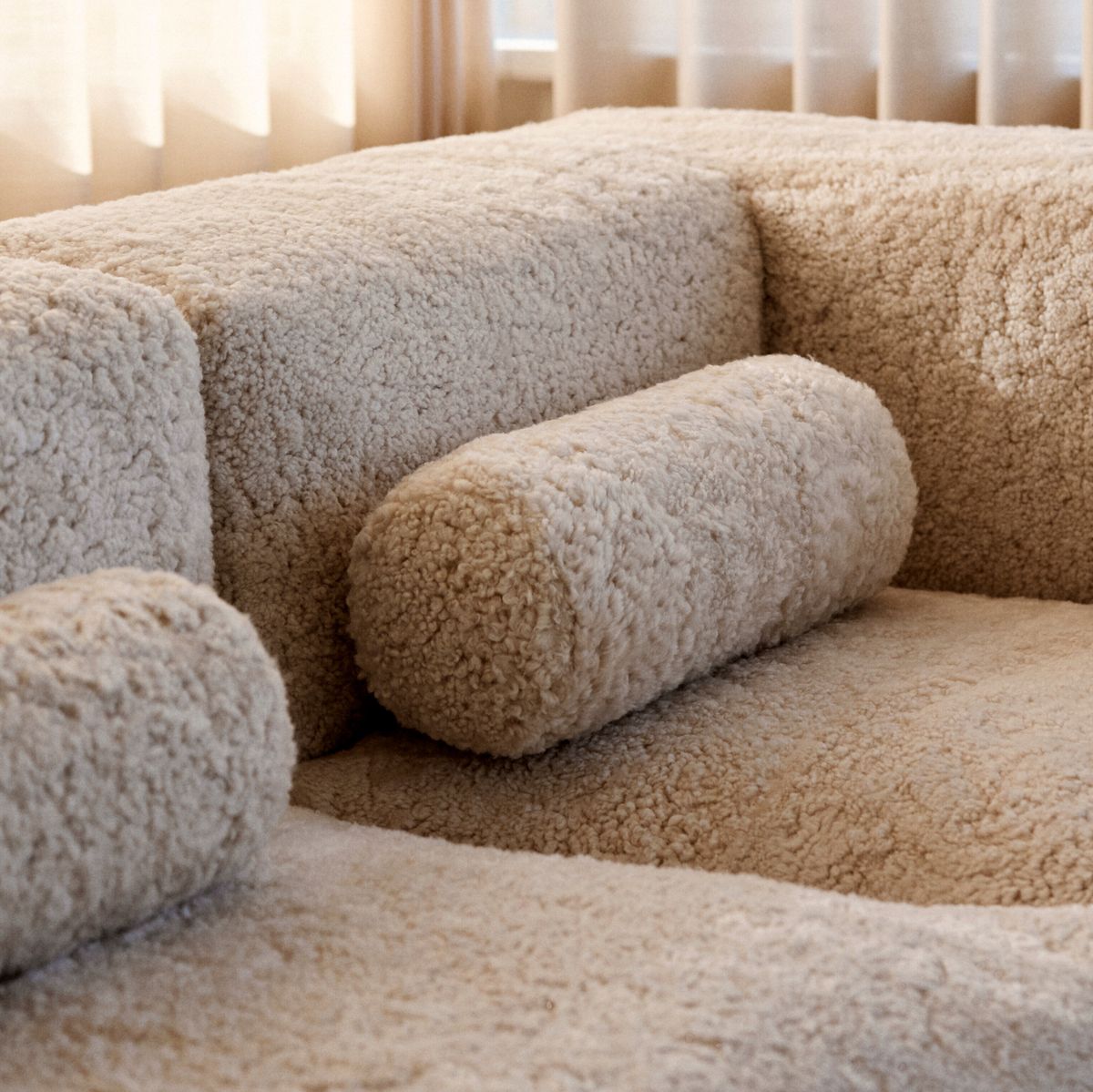 Bolster Cushion | 20x52cm | New Zealand Sheepskin | SW Anthracite
