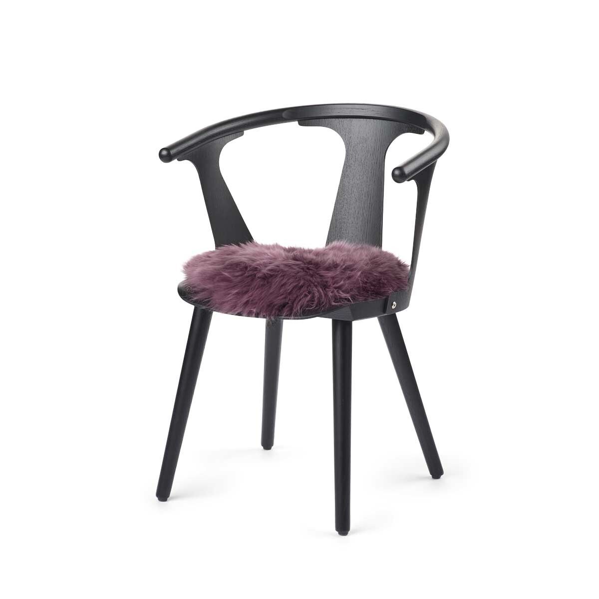 Long Wool Sheepskin Seat Cover | Ø38 cm Aubergine