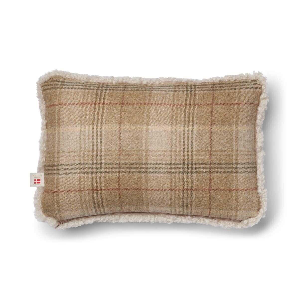 Two-sided Cushion | Short Wool | 52x52 cm | 34x52 cm Sand-Beige/Pearl