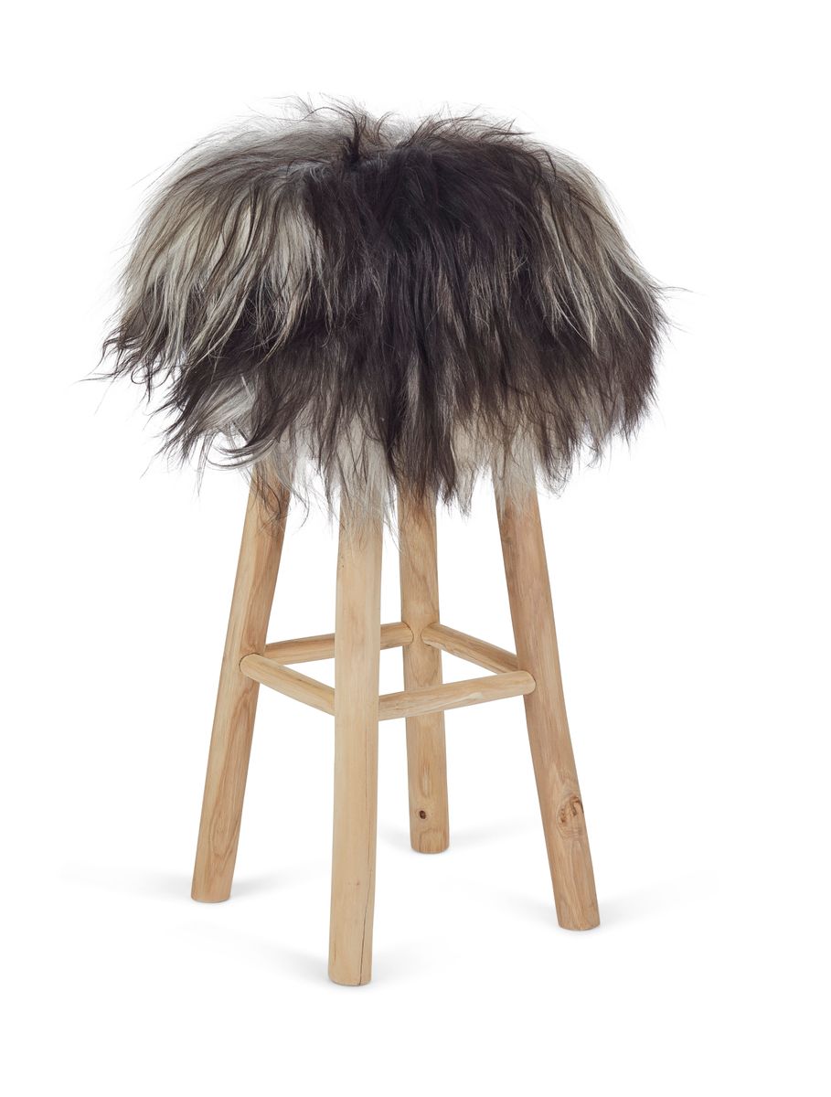 Long-Wool Stool Cover	| Icelandic Sheepskin | Natural