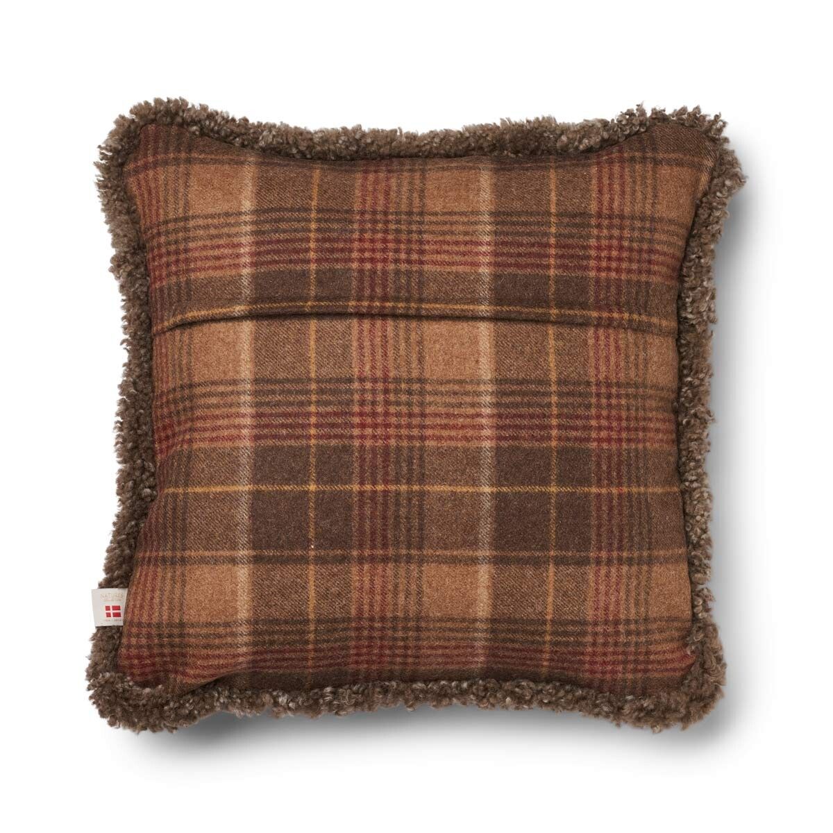 Wool Cushion | Doublesided | SW trim | 52x52 cm Cocoa-Dark Brown/Taupe