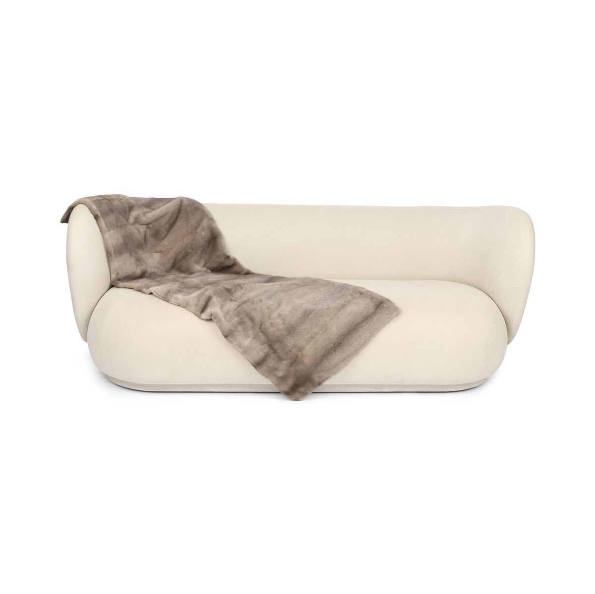 Mink Throw | Cashmere Backing | Silver Blue | 60x180 cm