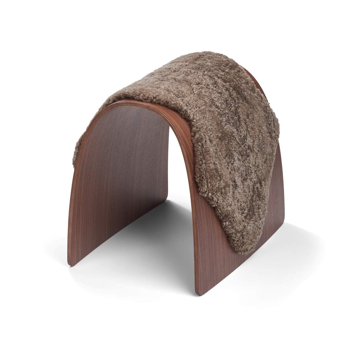 Sheep Stool Cover | Short Wool Taupe