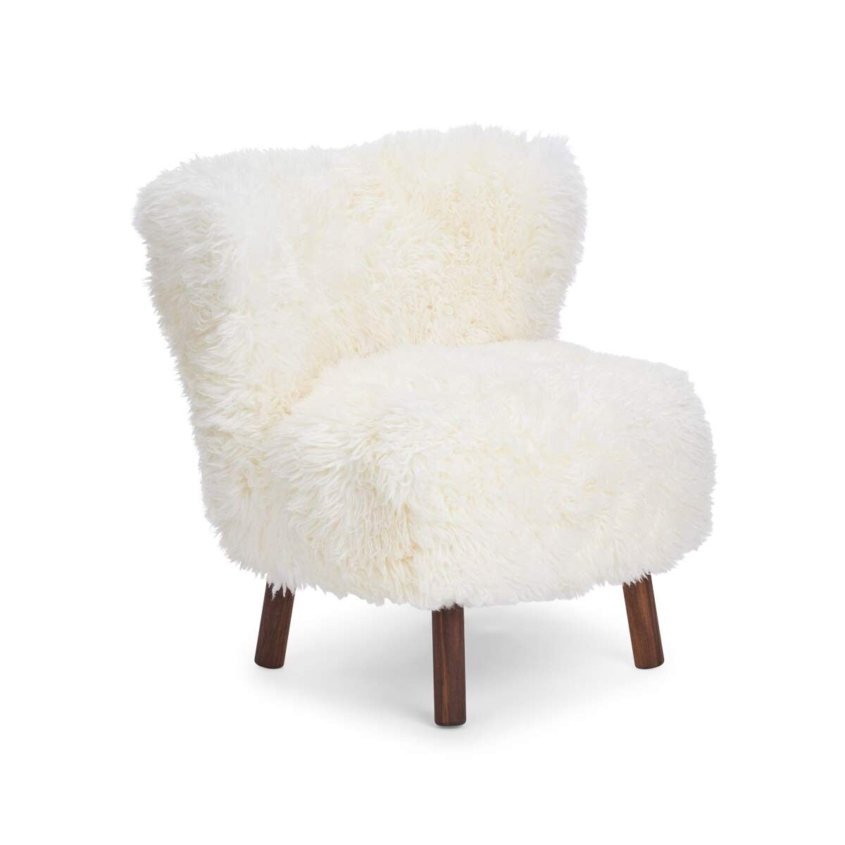 Emily Lounge Chair | Long Wool Snow White