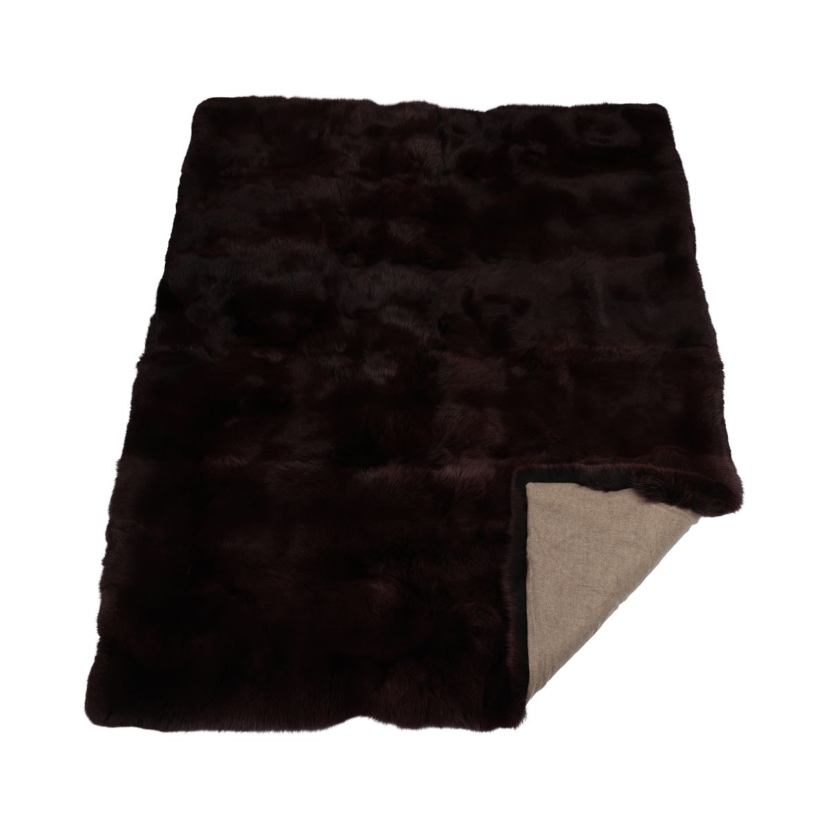 Premium Fox Throw | Cashmere Backing | Purple | 200x170 cm