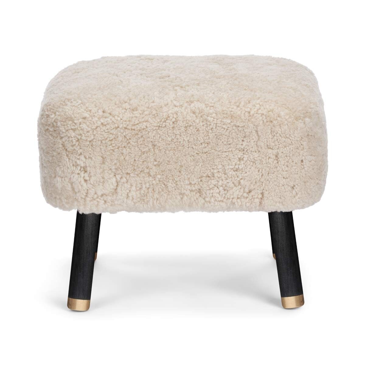 Emil Foot Rest Stool | Short Wool Pearl