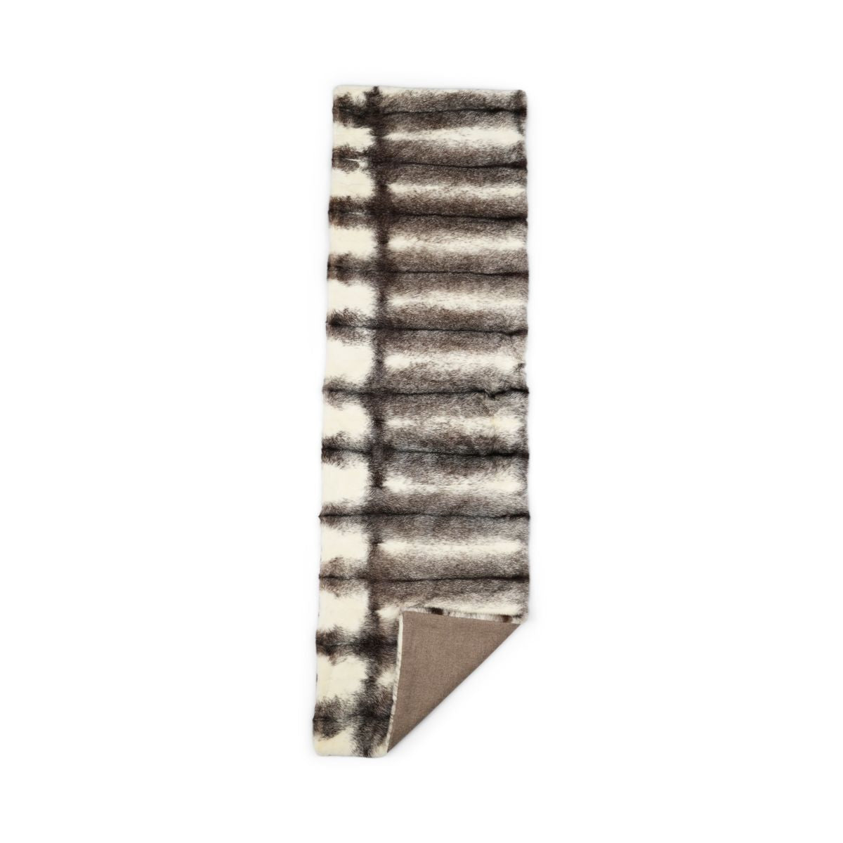 Mink Throw | Cashmere Backing | Black Cross | 50x170 cm