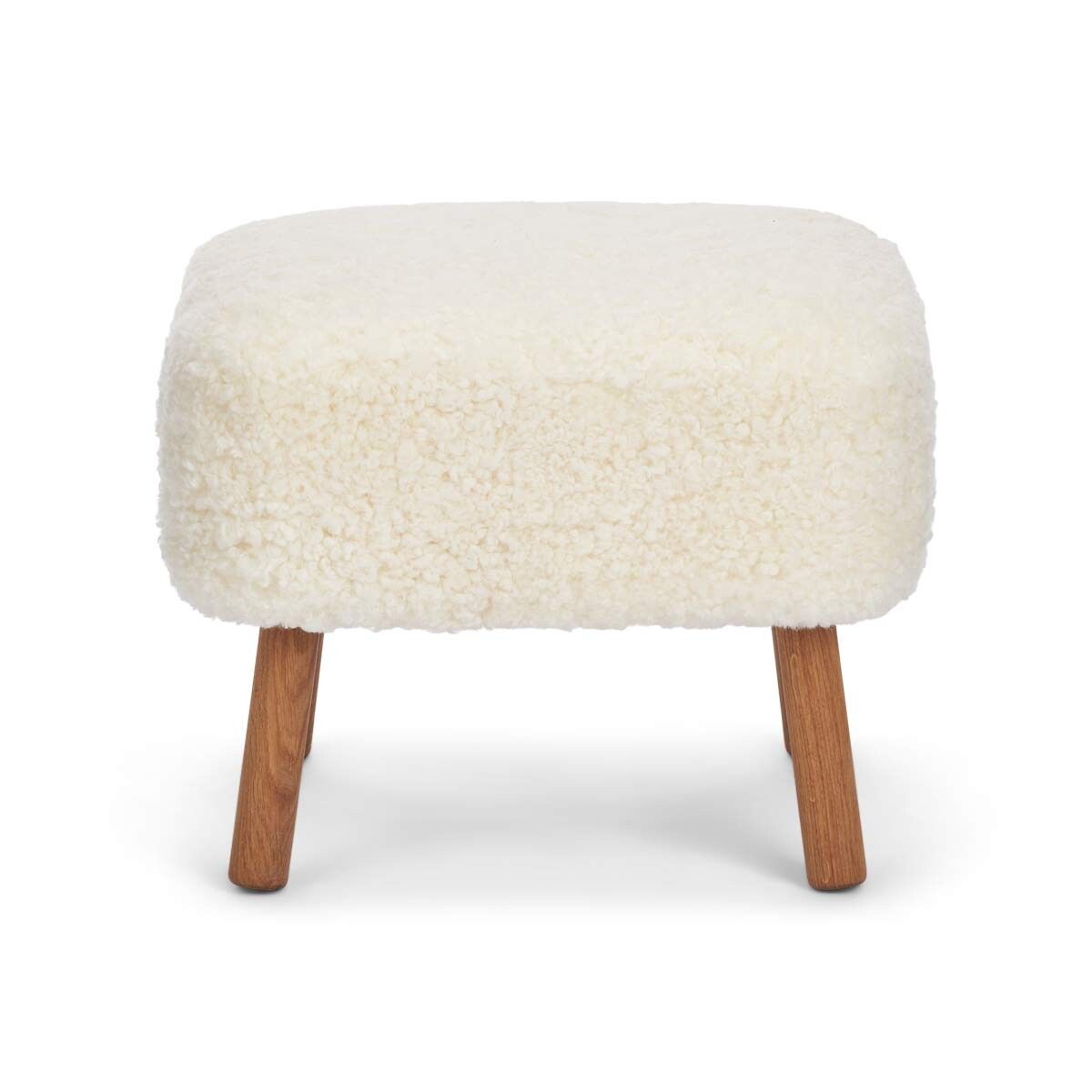 Emil Foot Rest Stool | Short Wool Ivory