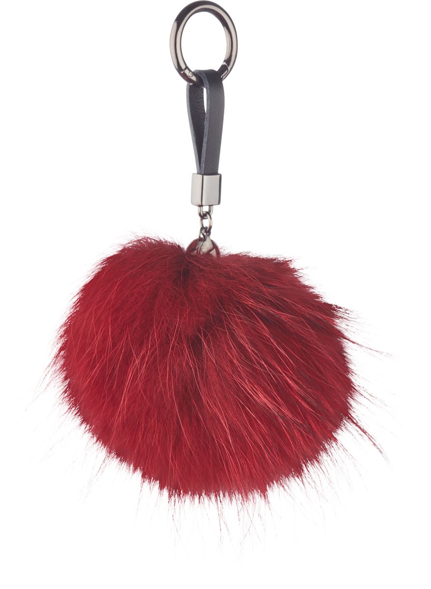 Pom Pom Keyring  Strong Red