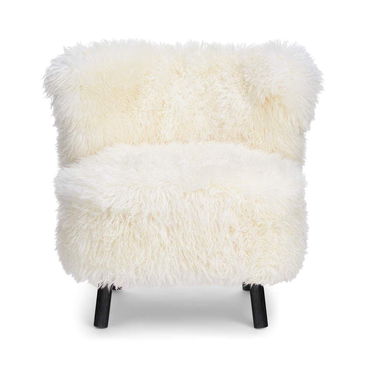 Emil Lounge Chair | Long Wool Snow White