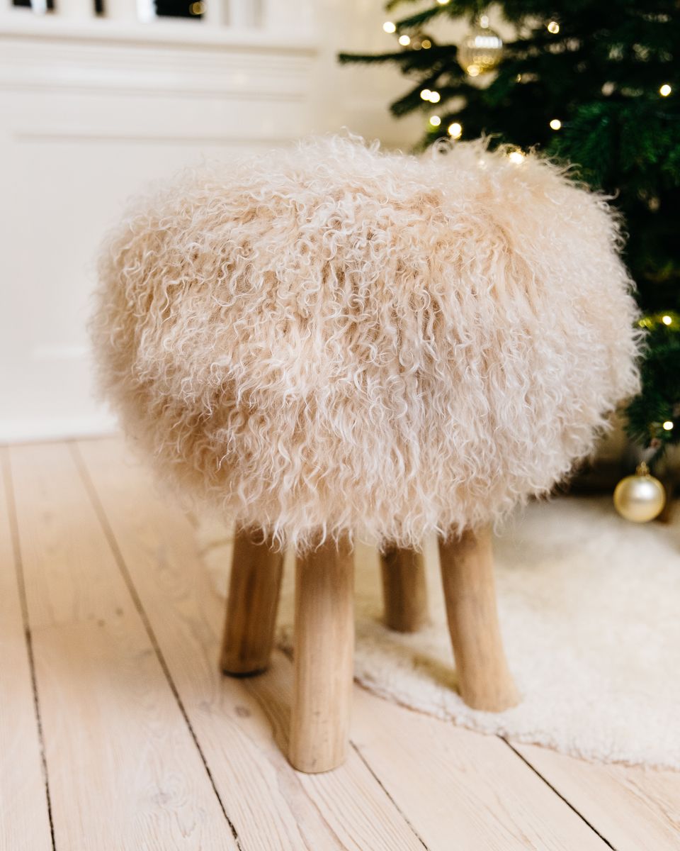 Tibetan Stool Cover | Ø35xH17 cm Arctic Sunrise