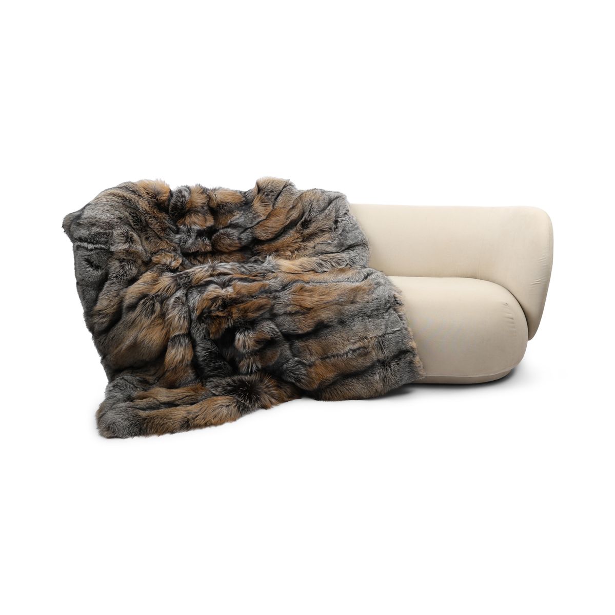Premium Fox Throw | Cashmere Backing | Gold Cross Fox | 180x150 cm
