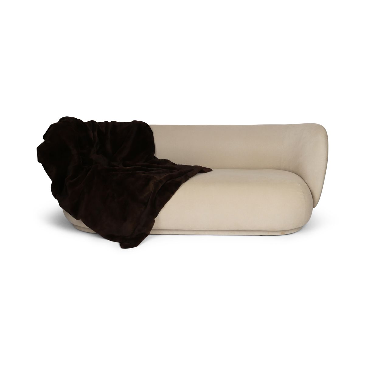 Mink Throw | Cashmere Backing | Dark Brown | 120x150 cm