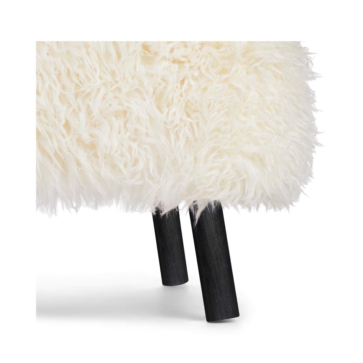 Emil Lounge Chair | Long Wool Snow White