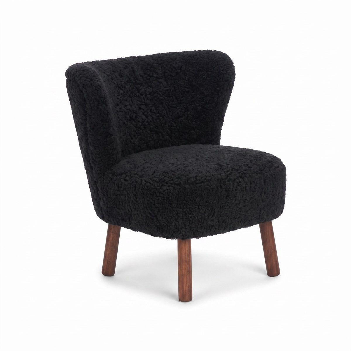 Emily Lounge Chair | Short Wool Black