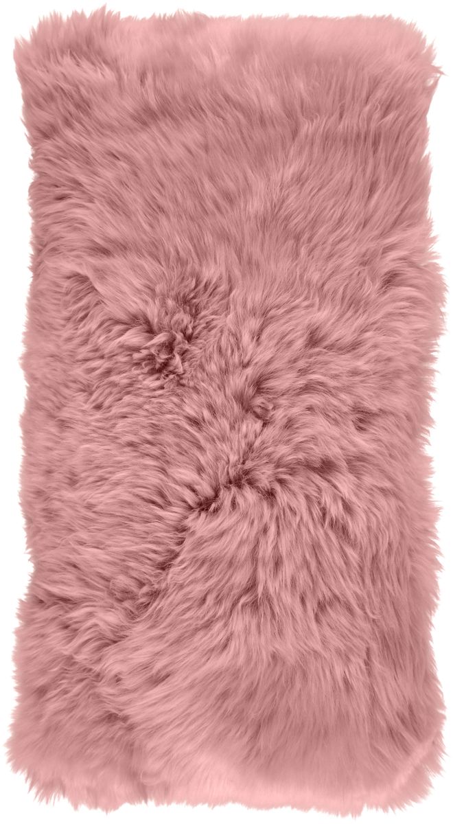 Long-Wool Sheepskin Cushion | 28x56 cm Rosa