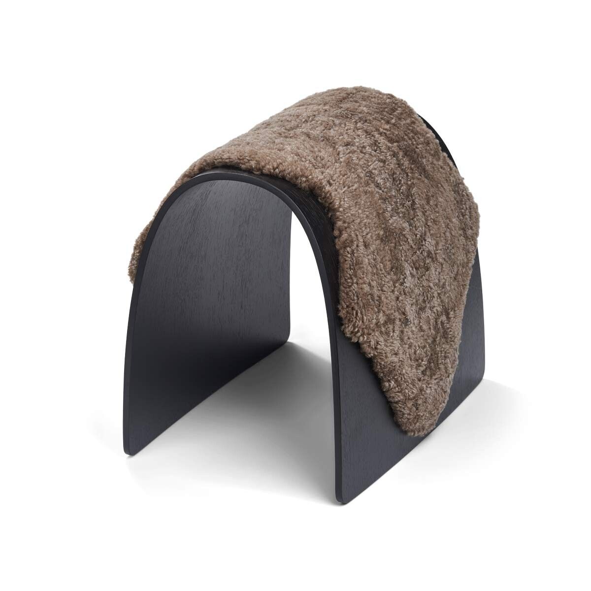 Sheep Stool Cover | Short Wool Taupe