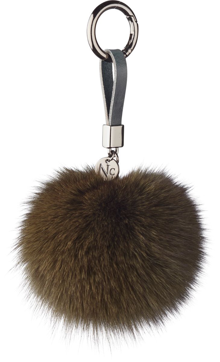 Pom Pom Keyring Khaki