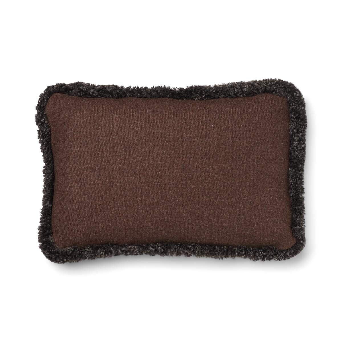 Wool Cushion | Short Wool Trim | 52x52 cm | 34x52 cm Brown/Cappuccino