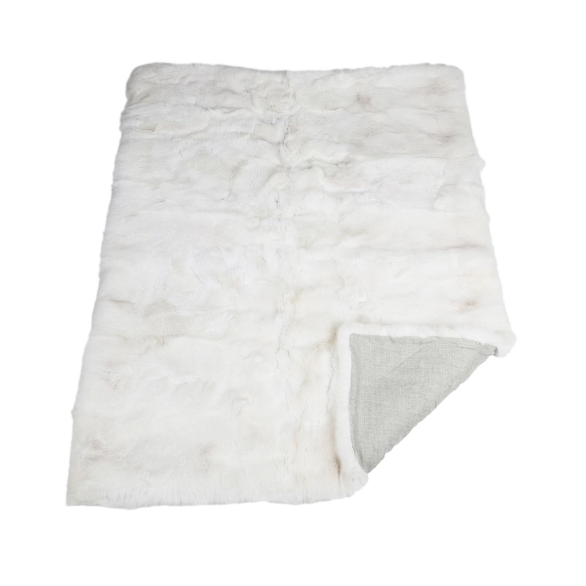 Premium Fox Throw | Cashmere Backing | Shadow | 160x180 cm