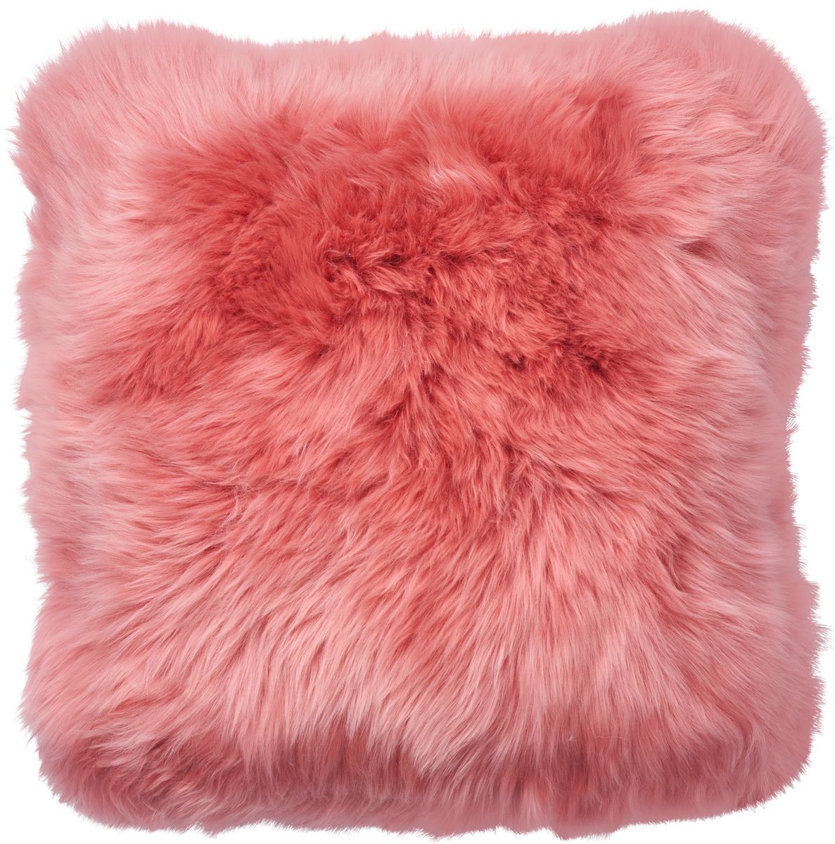 Long-Wool Sheepskin Cushion | Doublesided | New Zealand | 45x45 cm Coral Peach