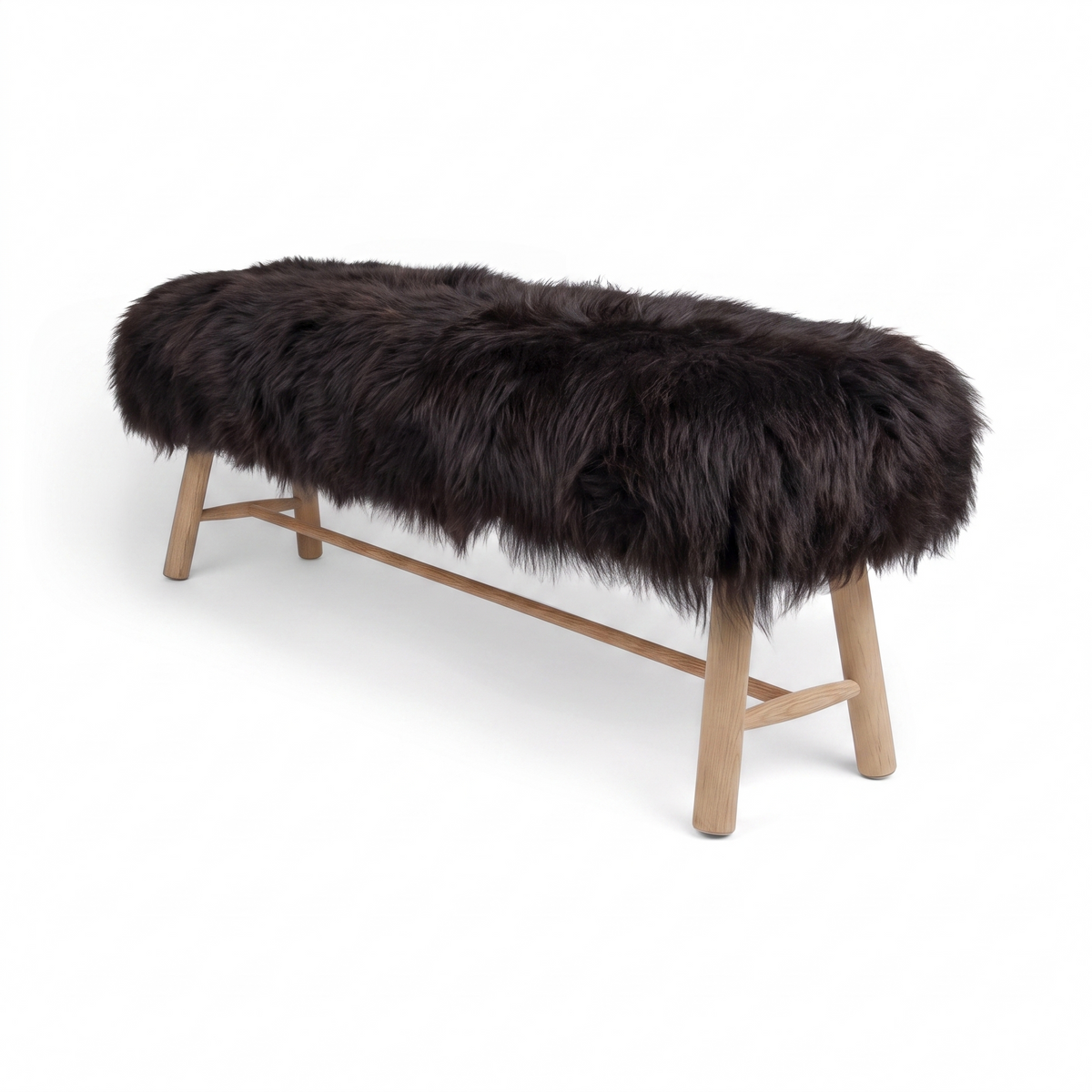Theo Bench | Icelandic Sheepskin | Oak Legs Blacky