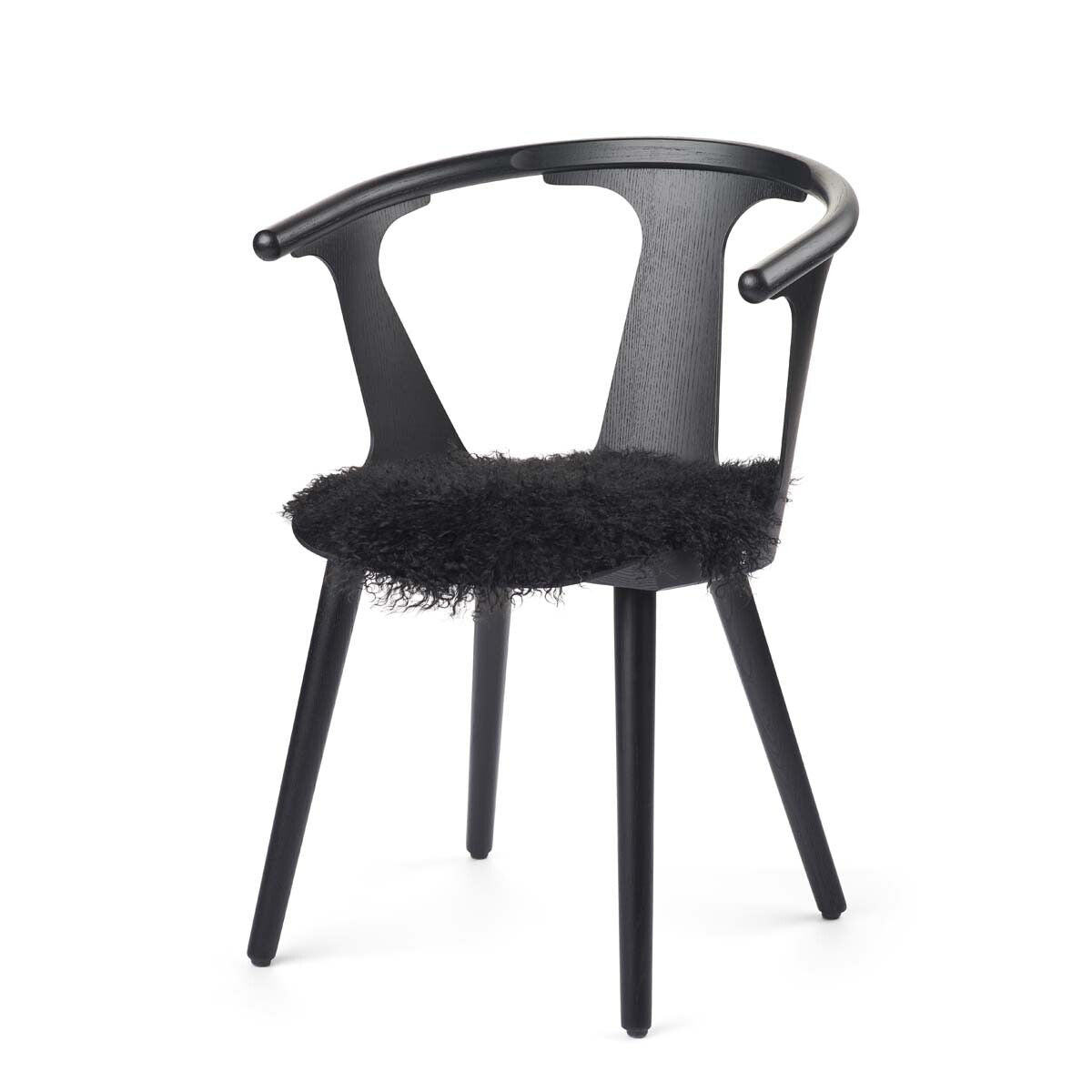 Curly Sheepskin Seat Cover | Ø38 cm Black