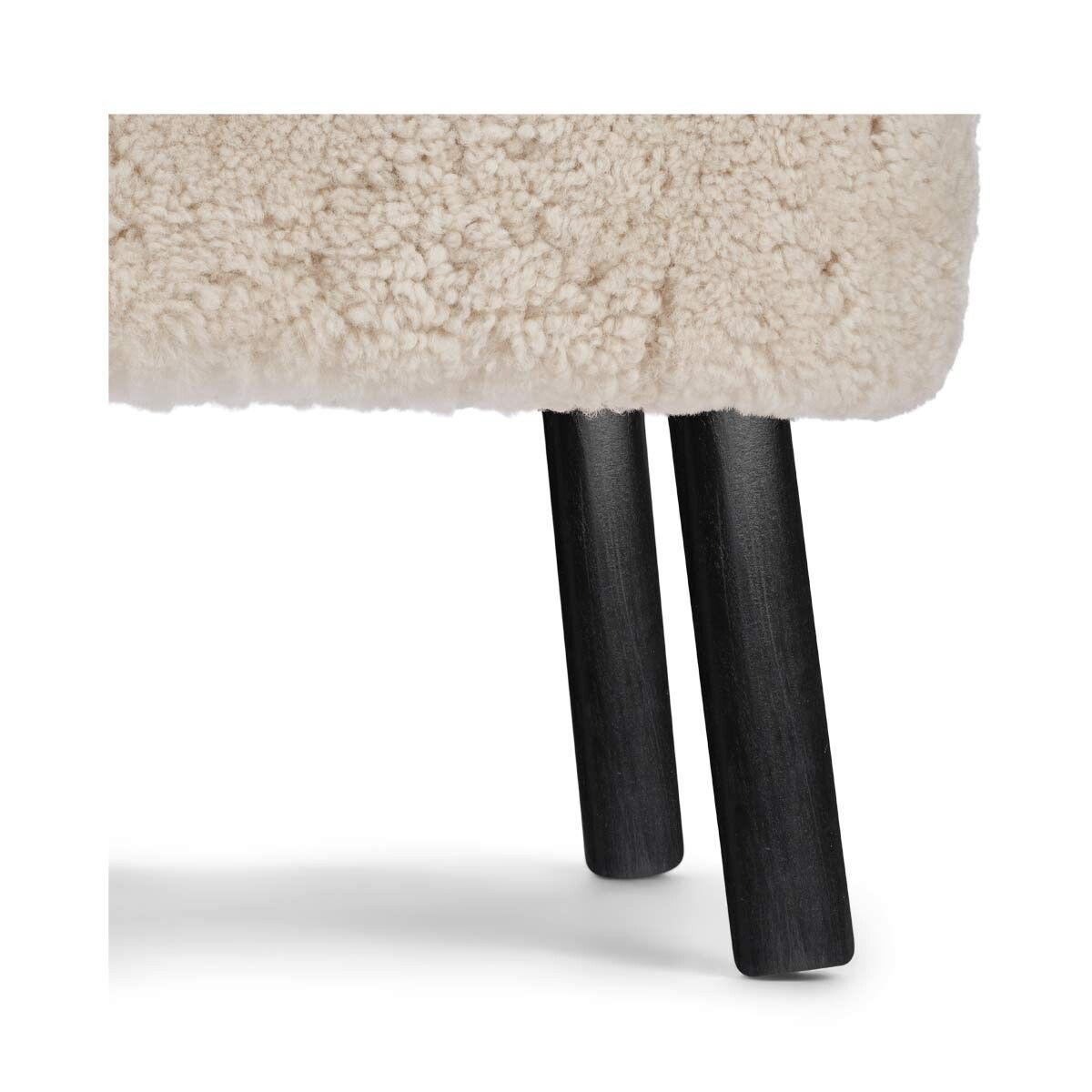 Emil Foot Rest Stool | Short Wool Pearl