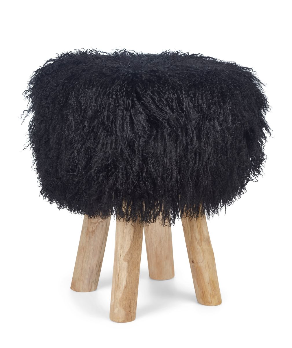 Tibetan Stool Cover | Ø35xH17 cm Black