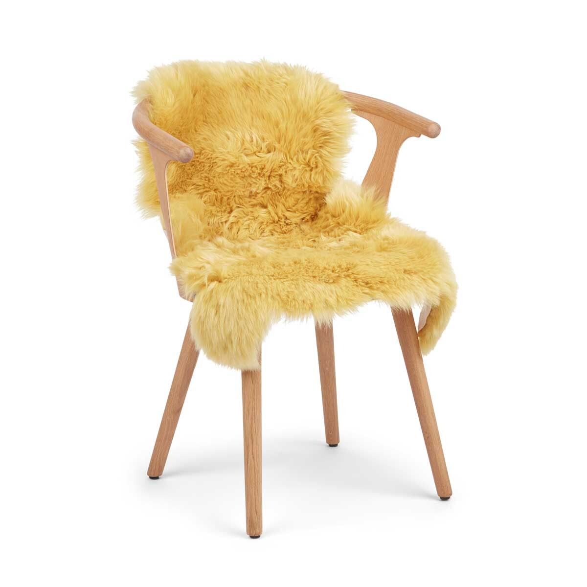 New Zealand Sheepskin | Long Wool | Dyed | 90 cm Coral Yellow