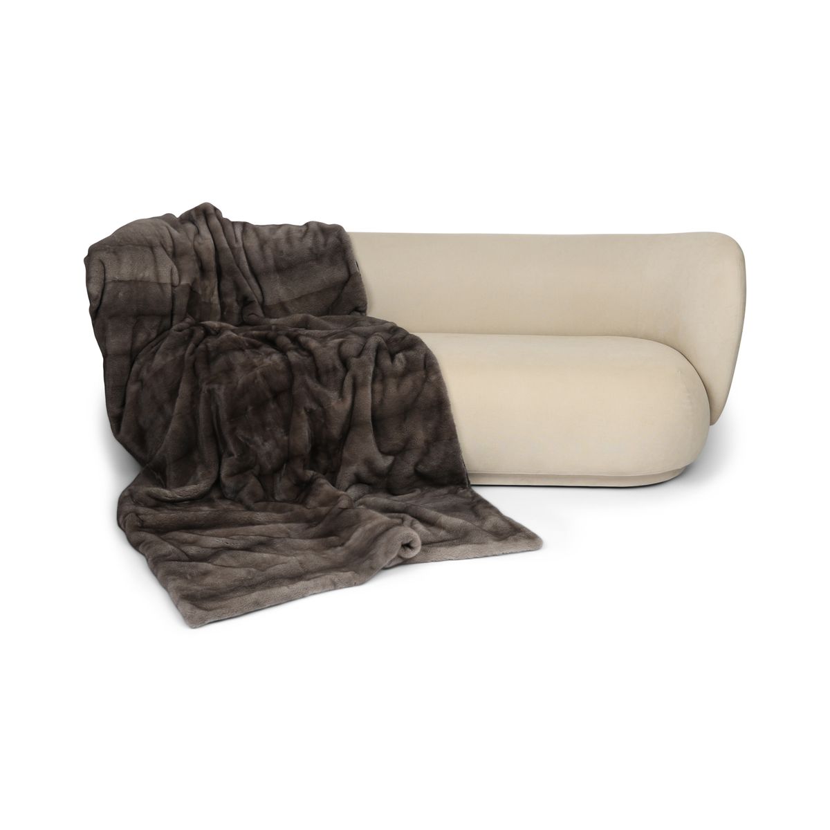 Mink Throw | Cashmere Backing | Blue Irish | 130x212 cm