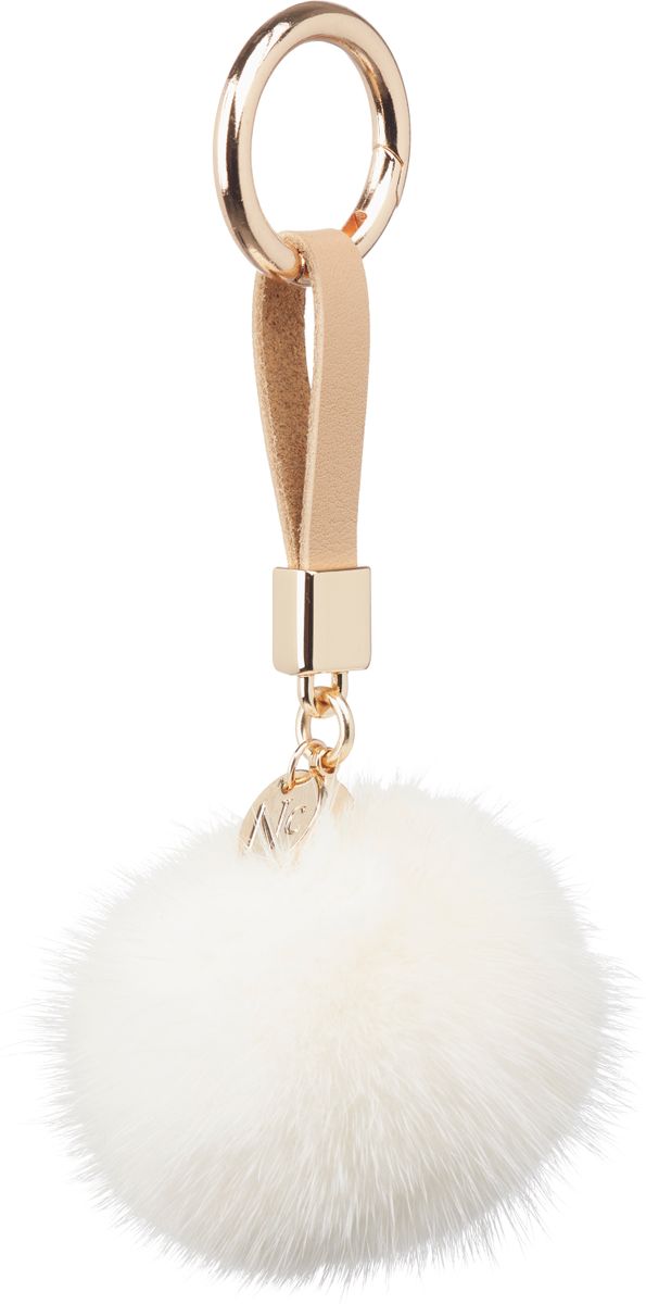 Pom Pom Keyring White