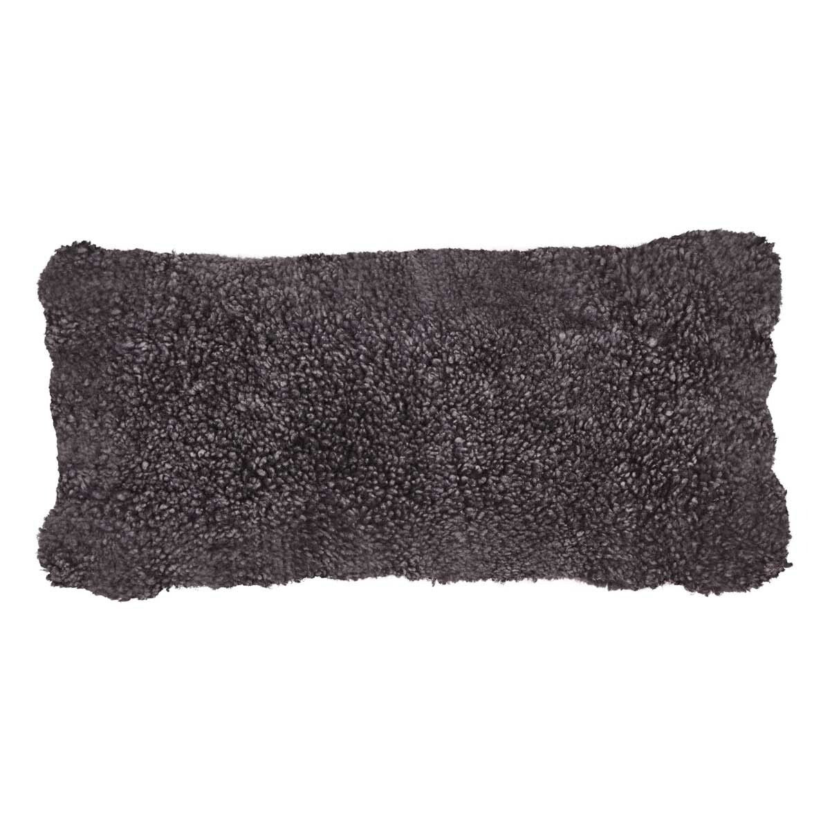 Short-Wool Sheepskin Cushion Anthracite