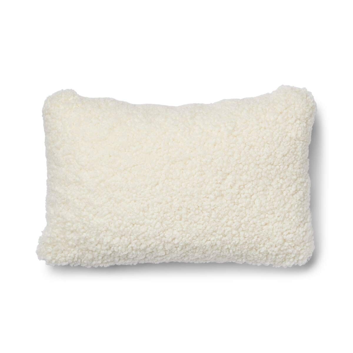Two-sided Cushion | Short Wool | 52x52 cm | 34x52 cm Oatmeal-Beige/Ivory