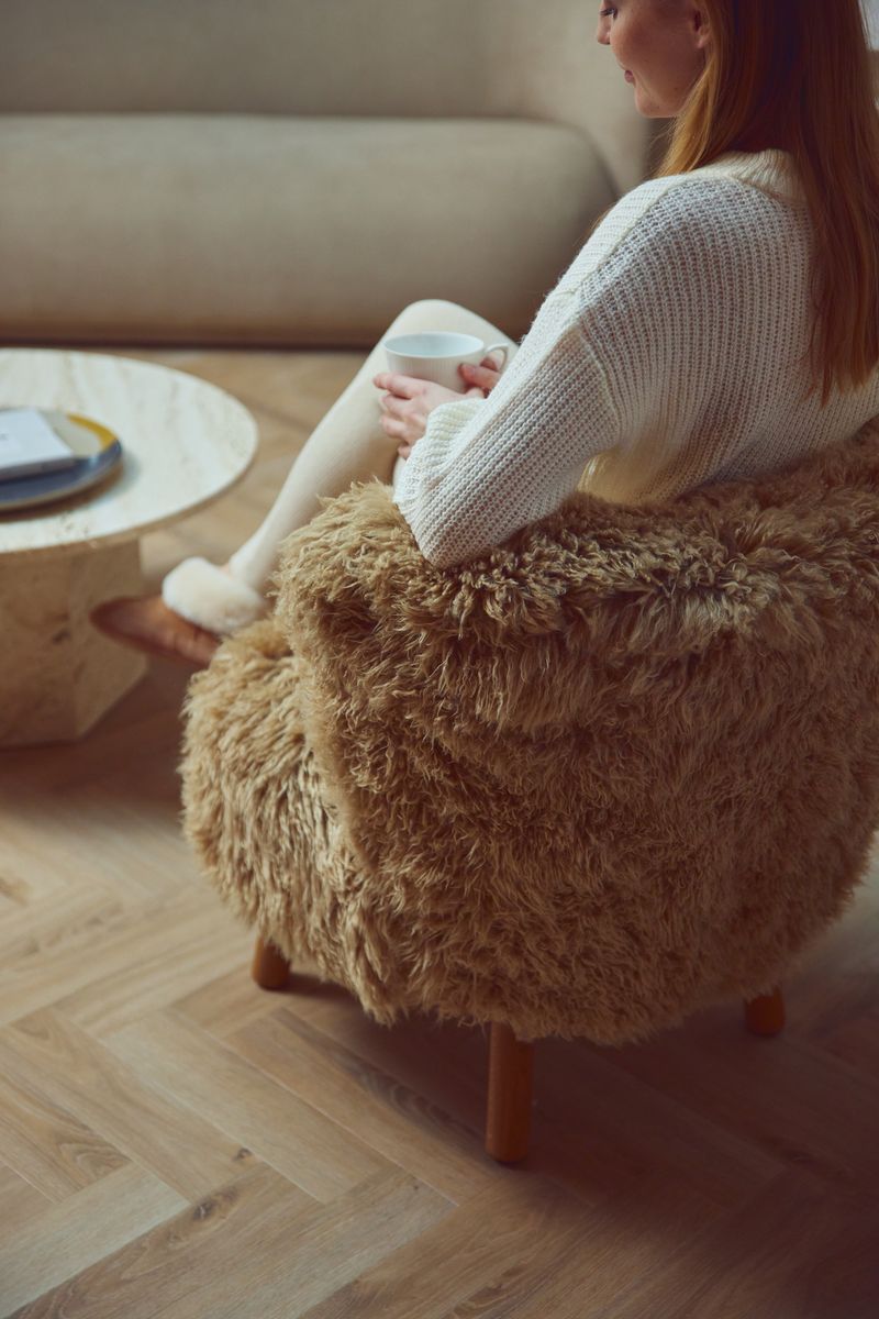 Emily Lounge Chair | Long Wool Honey