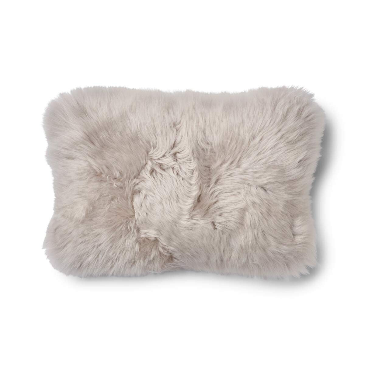 Long-Wool Sheepskin Cushion | 34x52 cm Brown/Dove