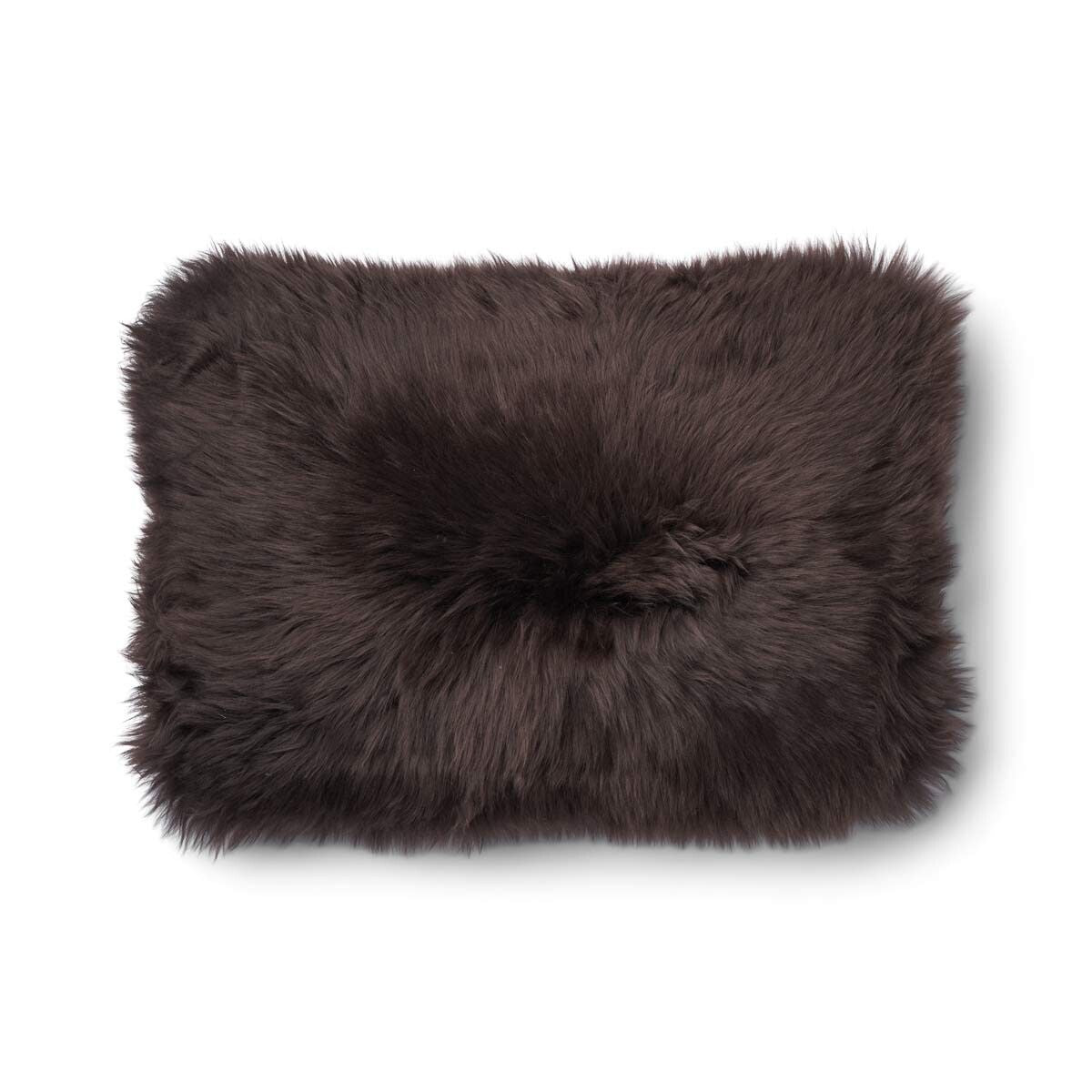 Long Wool Sheepskin Cushion | 52x52 cm | 34x52 cm Brown/Chocolate