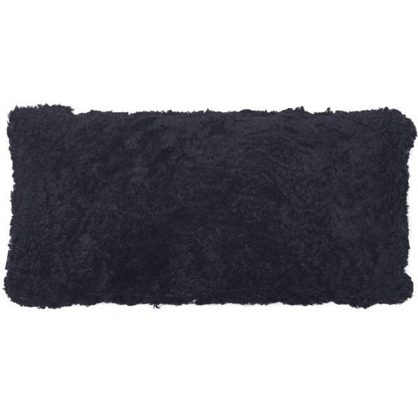 Short-Wool Sheepskin Cushion Black